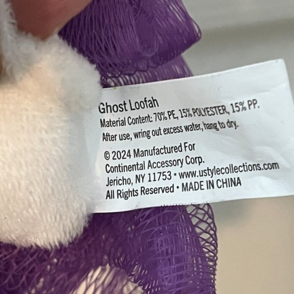 👻 NEW Scary Cute Ghost Halloween Loofah – Purple Mesh - Picture 7 of 8